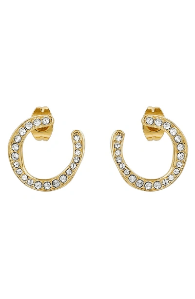 Shop Adore Organic Crystal Circle Earrings In Gold