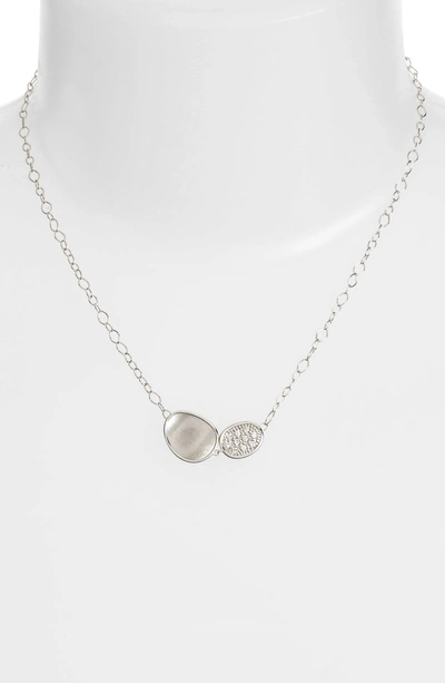 Shop Marco Bicego Lunaria Pendant Necklace In White Gold