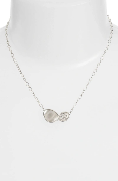 Shop Marco Bicego Lunaria Pendant Necklace In White Gold