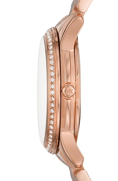 Shop Michael Kors Runway Crystal Bracelet Watch, 28mm In Rose Gold