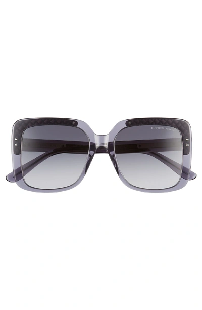 Shop Bottega Veneta 54mm Square Lens Sunglasses In Grey/ Silver