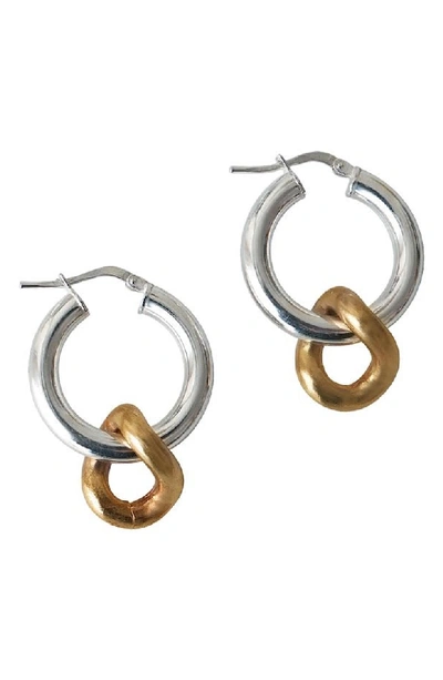 Shop Laura Lombardi Onda Charm Earrings In Brass