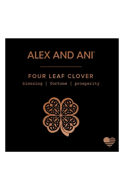 Shop Alex And Ani Four-leaf Clover Adjustable Wire Bangle (nordstrom Exclusive) In Rose Gold
