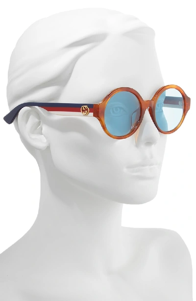 Shop Gucci 51mm Round Sunglasses - Havana