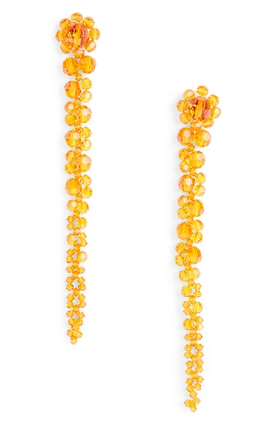 Shop Simone Rocha Beaded Drop Earrings In Clementine