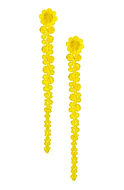 Shop Simone Rocha Beaded Drop Earrings In Yellow