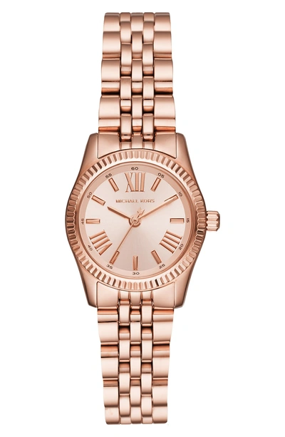 Shop Michael Kors Lexington Bracelet Watch, 26mm In Rose Gold
