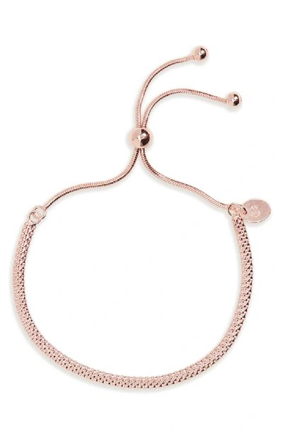 Shop Argento Vivo Mesh Slider Bracelet In Rose Gold