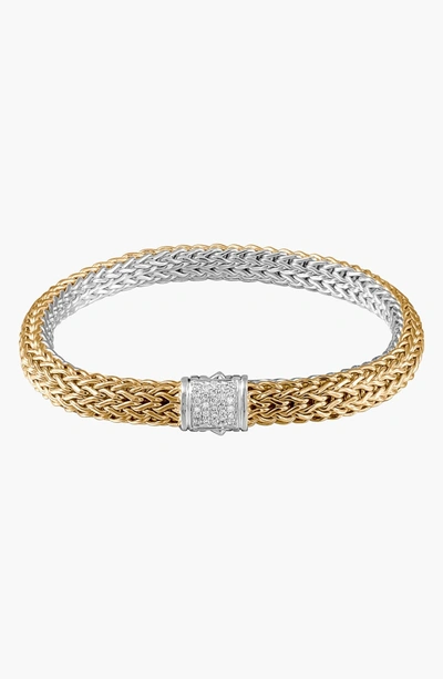 Shop John Hardy 'classic Chain' Diamond Two-tone Bracelet In D.16 18kyss