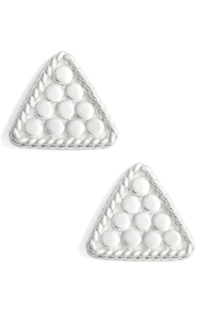 Shop Anna Beck Mini Triangle Stud Earrings In Silver