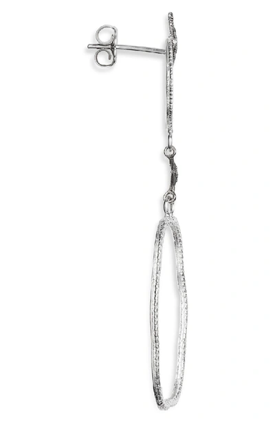 Shop Armenta New World Wavy Double Oval Earrings In Blackened Silver/ Silver