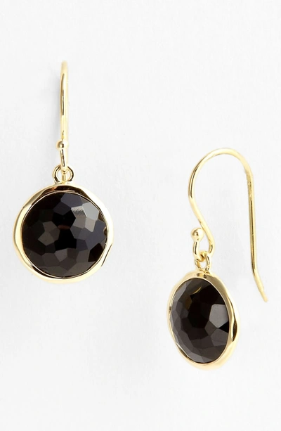 Shop Ippolita 'rock Candy - Mini Lollipop' 18k Gold Drop Earrings In Yellow Gold/ Black Onyx