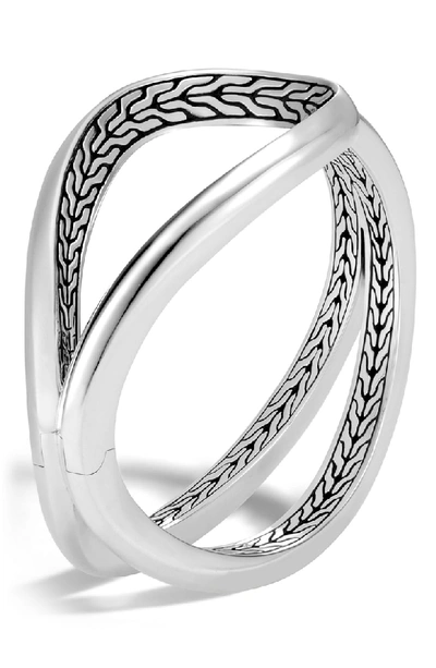 Shop John Hardy Asli Classic Chain Hinged Cuff In Silver