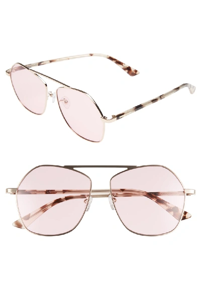 Shop Mcq By Alexander Mcqueen 59mm Aviator Sunglasses In Pink/ Havana