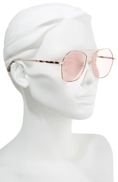 Shop Mcq By Alexander Mcqueen 59mm Aviator Sunglasses In Pink/ Havana