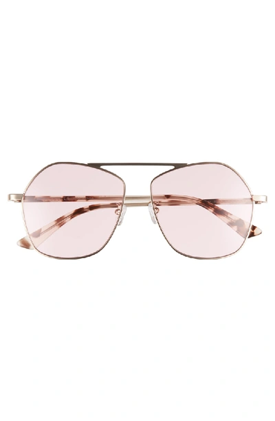 Shop Mcq By Alexander Mcqueen 59mm Aviator Sunglasses In Pink/ Havana