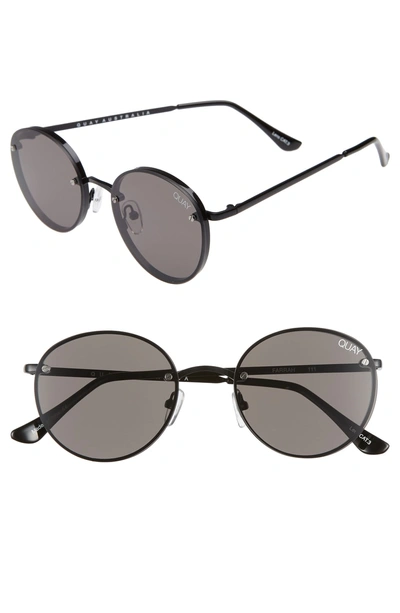 Shop Quay X Elle Ferguson Farrah 53mm Round Sunglasses - Black/ Smoke