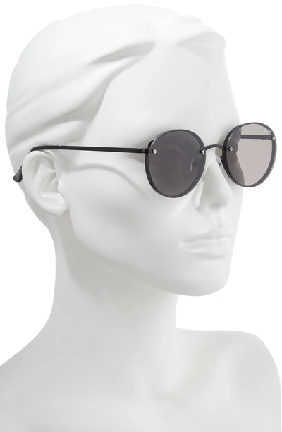 Shop Quay X Elle Ferguson Farrah 53mm Round Sunglasses - Black/ Smoke