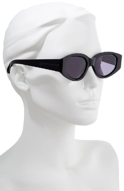 Shop Karen Walker Castaway 48mm Round Sunglasses - Black/ Smoke