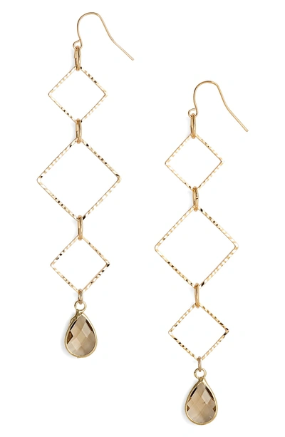 Shop Elise M Callie Triangle Drop Earrings In Gold/ Grey