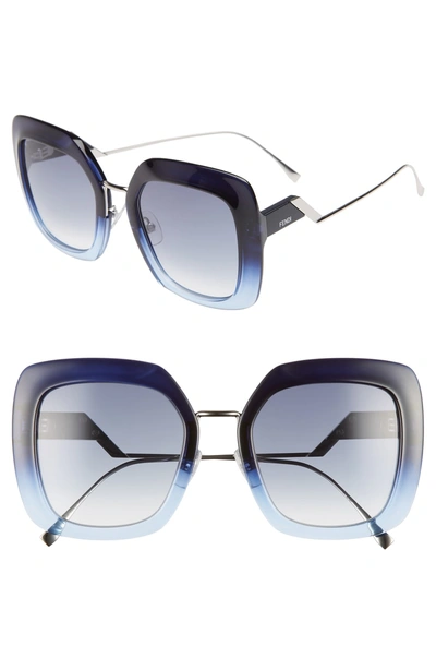 Shop Fendi 53mm Square Gradient Sunglasses - Blue Azure