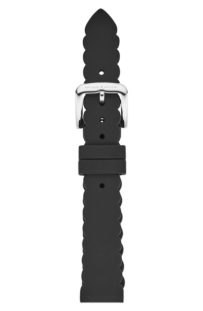 Shop Kate Spade 16mm Scallop Smartwatch Strap In Black