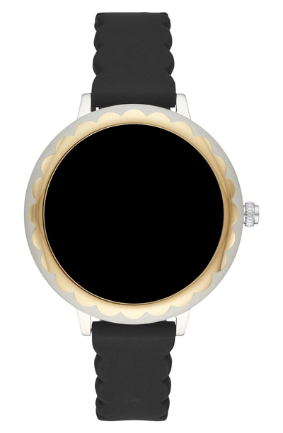 Shop Kate Spade 16mm Scallop Smartwatch Strap In Black