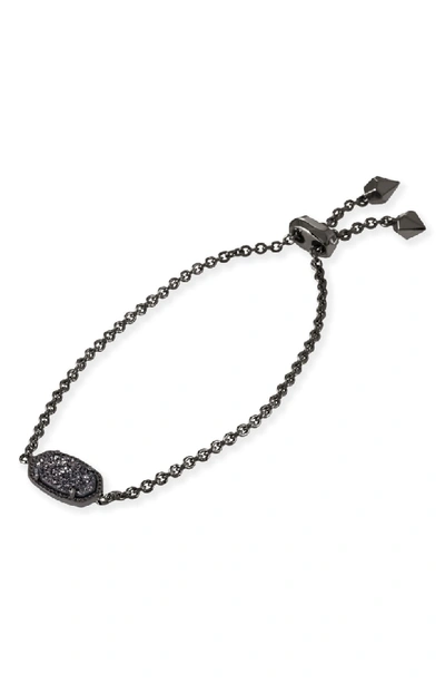 Shop Kendra Scott Elaina Bracelet In Black Drusy/ Gunmetal