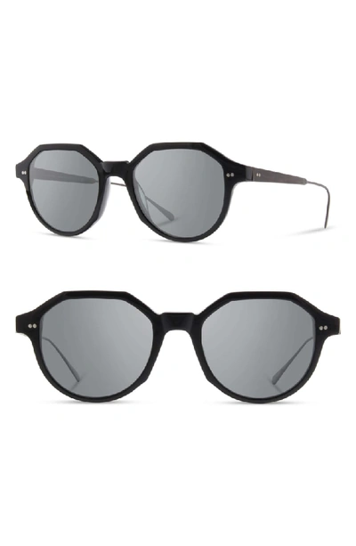 Shop Shwood Powell 50mm Polarized Geometric Sunglasses In Black/ Gunmetal/ Ebony/ Grey