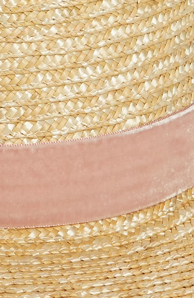 Shop Lack Of Color Pink Velour Straw Hat - Brown In Pink/ Natural