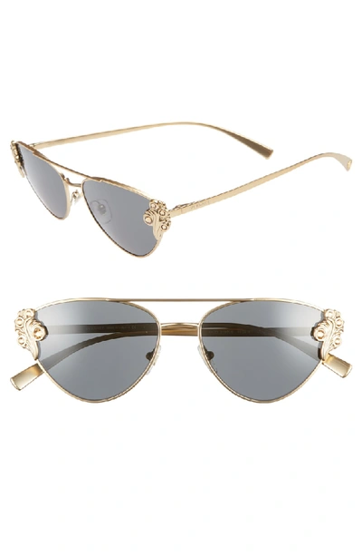 Shop Versace Tribute 56mm Aviator Sunglasses - Gold Solid