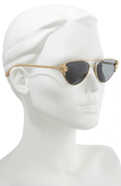 Shop Versace Tribute 56mm Aviator Sunglasses - Gold Solid