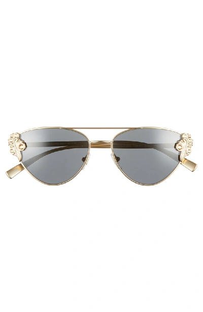 Shop Versace Tribute 56mm Aviator Sunglasses - Gold Solid