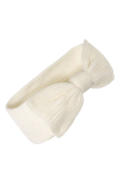 Shop Kate Spade Bow Knit Headband - Ivory In Cream