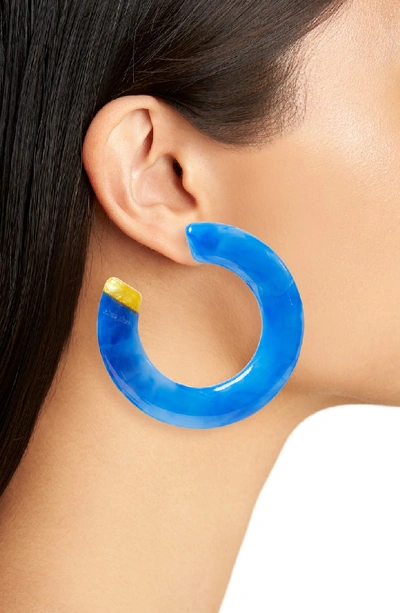 Shop Cult Gaia Kennedy Hoop Earrings In Cobalt