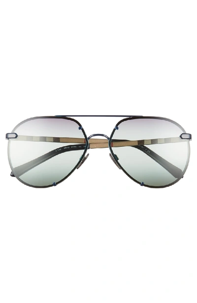 Shop Burberry Trench 61mm Aviator Sunglasses - Blue/ Violet Gradient