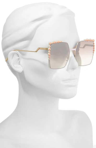 Shop Fendi 60mm Gradient Square Cat Eye Sunglasses - Pink