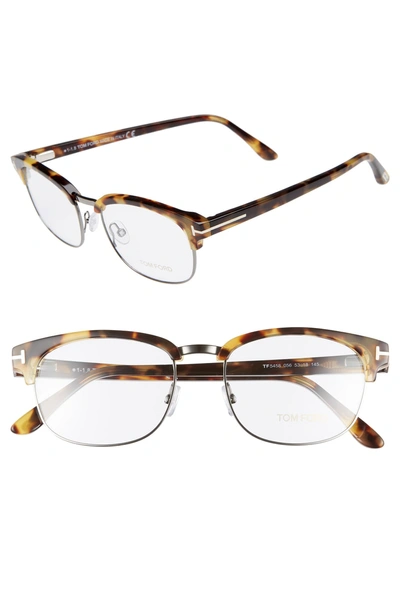 Shop Tom Ford 53mm Optical Glasses In Shiny Tortoise