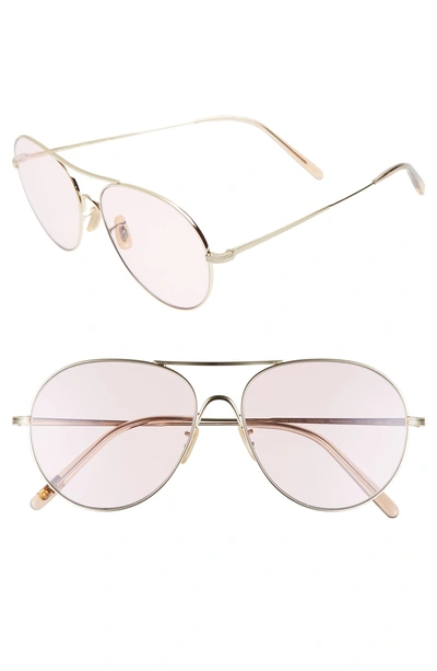 Shop Oliver Peoples Rockmore 58mm Aviator Sunglasses - Pink