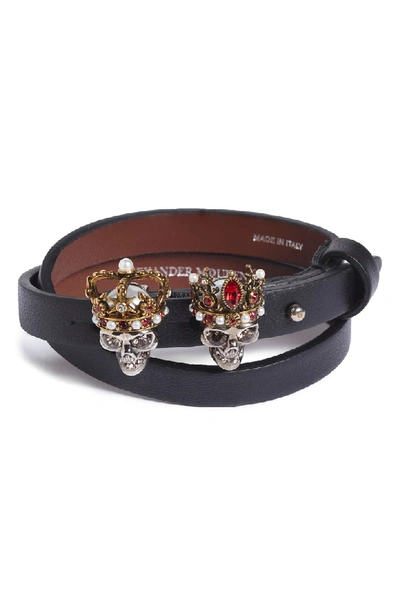 Shop Alexander Mcqueen King & Queen Wrap Bracelet In Ruby