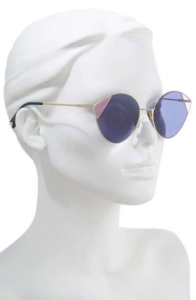 Shop Fendi 60mm Cat Eye Sunglasses - Gold/ Blue