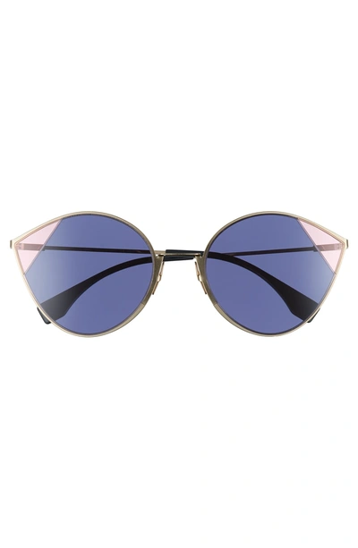 Shop Fendi 60mm Cat Eye Sunglasses - Gold/ Blue