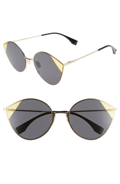 Shop Fendi 60mm Cat Eye Sunglasses - Antique Gold/ Grey