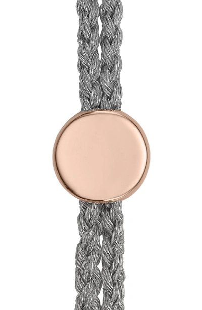 Shop Monica Vinader Engravable Linear Bead Friendship Bracelet In Rose Gold/ Silver Metallic