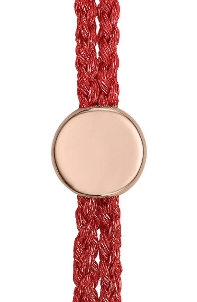 Shop Monica Vinader Engravable Linear Bead Friendship Bracelet In Rose Gold/ Red Metallic