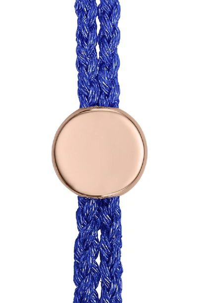 Shop Monica Vinader Engravable Linear Bead Friendship Bracelet In Rose Gold/ Navy Metallic
