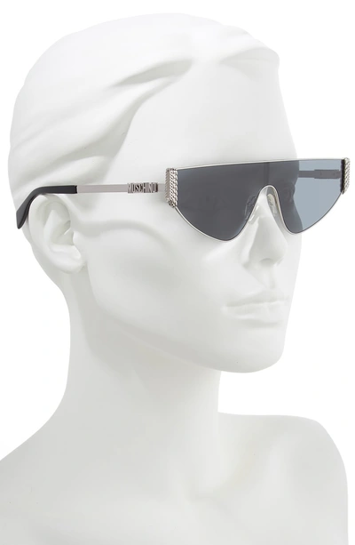 Shop Moschino 132mm Shield Sunglasses - Ruthenium