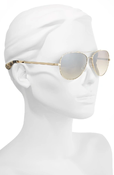 Shop Kate Spade Avaline 58mm Aviator Sunglasses In Gold Havana