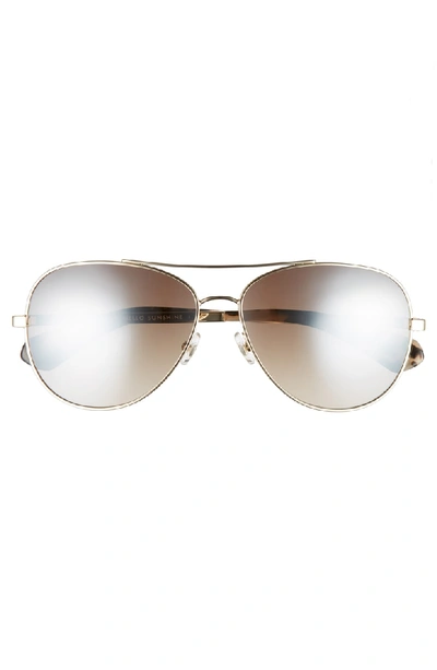 Shop Kate Spade Avaline 58mm Aviator Sunglasses In Gold Havana