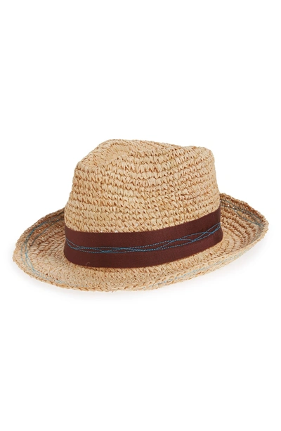 Shop Lola Hats Tarboush Azure Raffia Hat In Rust